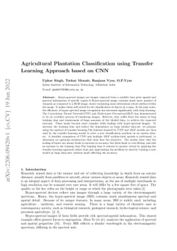 Agricultural Plantation Classification using Transfer Learning Approach
  based on CNN