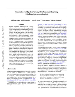 Guarantees for Epsilon-Greedy Reinforcement Learning with Function
  Approximation