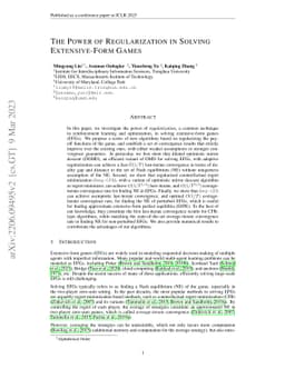 The Power of Regularization in Solving Extensive-Form Games