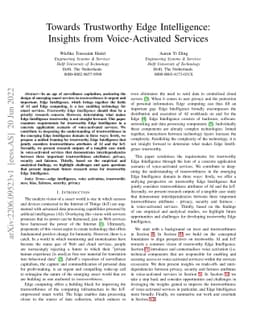 Towards Trustworthy Edge Intelligence: Insights from Voice-Activated
  Services