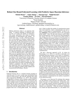 Robust One Round Federated Learning with Predictive Space Bayesian
  Inference