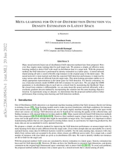 Meta-learning for Out-of-Distribution Detection via Density Estimation
  in Latent Space