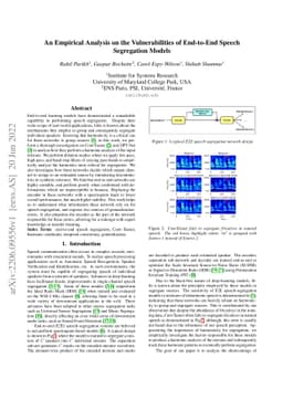 An Empirical Analysis on the Vulnerabilities of End-to-End Speech
  Segregation Models