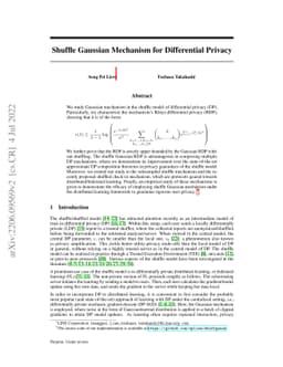 Shuffle Gaussian Mechanism for Differential Privacy