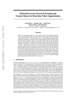 Distortion-Aware Network Pruning and Feature Reuse for Real-time Video
  Segmentation