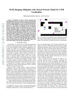 NLOS Ranging Mitigation with Neural Network Model for UWB Localization