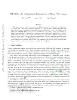 MF-OMO: An Optimization Formulation of Mean-Field Games