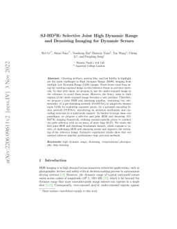 SJ-HD^2R: Selective Joint High Dynamic Range and Denoising Imaging for
  Dynamic Scenes