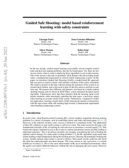 Guided Safe Shooting: model based reinforcement learning with safety
  constraints