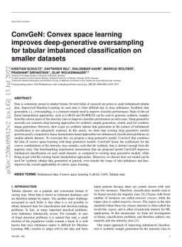 ConvGeN: Convex space learning improves deep-generative oversampling for
  tabular imbalanced classification on smaller datasets