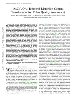 DisCoVQA: Temporal Distortion-Content Transformers for Video Quality
  Assessment