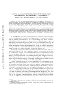 Sample Average Approximation for Stochastic Programming with Equality
  Constraints