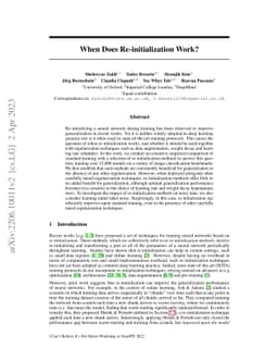 When Does Re-initialization Work?