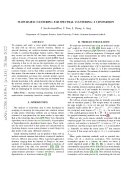 flow-based clustering and spectral clustering: a comparison