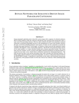 Bypass Network for Semantics Driven Image Paragraph Captioning