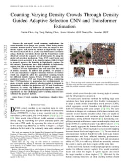Counting Varying Density Crowds Through Density Guided Adaptive
  Selection CNN and Transformer Estimation
