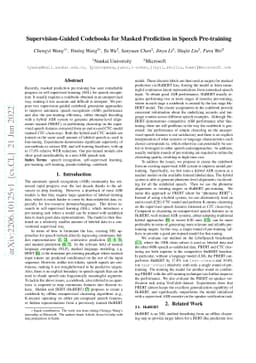Supervision-Guided Codebooks for Masked Prediction in Speech
  Pre-training