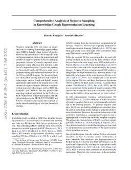 Comprehensive Analysis of Negative Sampling in Knowledge Graph
  Representation Learning