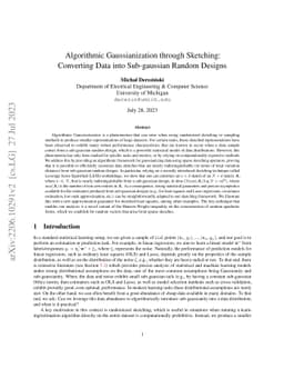 Algorithmic Gaussianization through Sketching: Converting Data into
  Sub-gaussian Random Designs