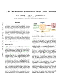 SAMPLE-HD: Simultaneous Action and Motion Planning Learning Environment