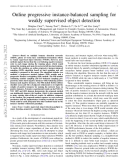 Online progressive instance-balanced sampling for weakly supervised
  object detection