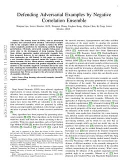 Defending Adversarial Examples by Negative Correlation Ensemble