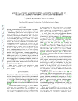 Joint Analysis of Acoustic Scenes and Sound Events Based on Multitask
  Learning with Dynamic Weight Adaptation