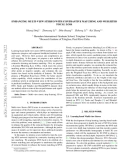 Enhancing Multi-view Stereo with Contrastive Matching and Weighted Focal
  Loss