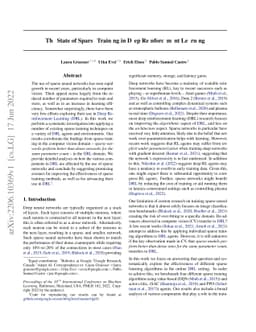 The State of Sparse Training in Deep Reinforcement Learning