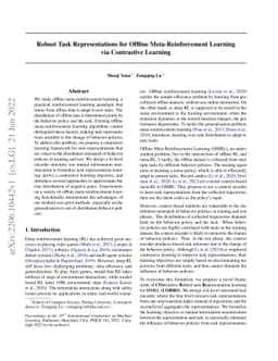 Robust Task Representations for Offline Meta-Reinforcement Learning via
  Contrastive Learning