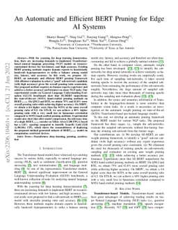 An Automatic and Efficient BERT Pruning for Edge AI Systems