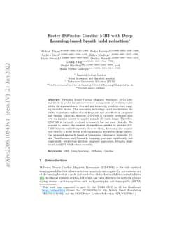 Faster Diffusion Cardiac MRI with Deep Learning-based breath hold
  reduction