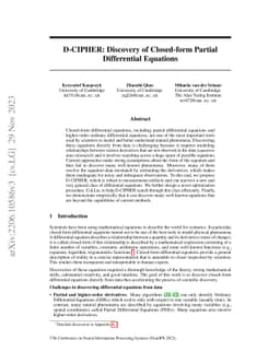 D-CIPHER: Discovery of Closed-form Partial Differential Equations