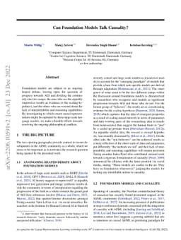 Can Foundation Models Talk Causality?