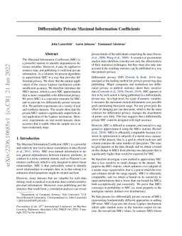 Differentially Private Maximal Information Coefficients