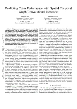 Predicting Team Performance with Spatial Temporal Graph Convolutional
  Networks