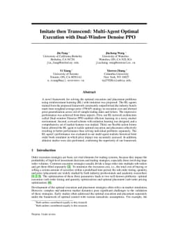 Imitate then Transcend: Multi-Agent Optimal Execution with Dual-Window
  Denoise PPO