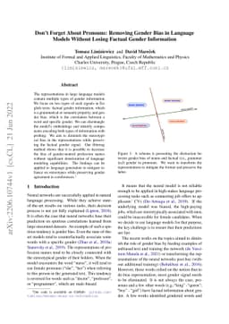 Don't Forget About Pronouns: Removing Gender Bias in Language Models
  Without Losing Factual Gender Information