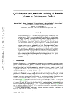 Quantization Robust Federated Learning for Efficient Inference on
  Heterogeneous Devices