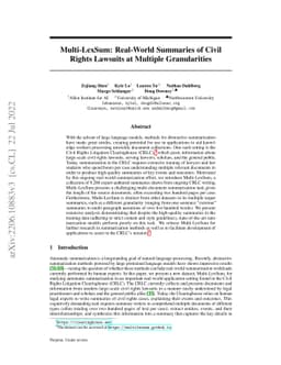 Multi-LexSum: Real-World Summaries of Civil Rights Lawsuits at Multiple
  Granularities
