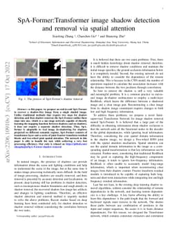 SpA-Former: Transformer image shadow detection and removal via spatial
  attention