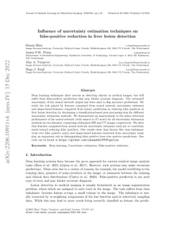 Influence of uncertainty estimation techniques on false-positive
  reduction in liver lesion detection