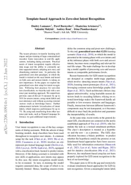 Template-based Approach to Zero-shot Intent Recognition