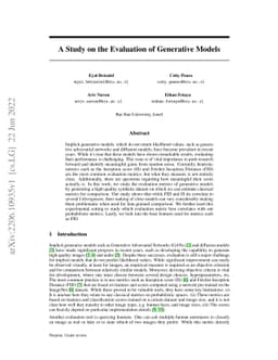 A Study on the Evaluation of Generative Models