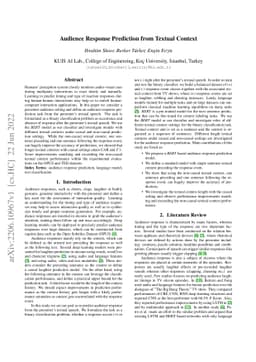 Audience Response Prediction from Textual Context