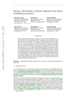 Neural Networks as Paths through the Space of Representations