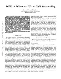 ROSE: A RObust and SEcure DNN Watermarking