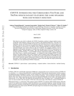 COVYT: Introducing the Coronavirus YouTube and TikTok speech dataset
  featuring the same speakers with and without infection