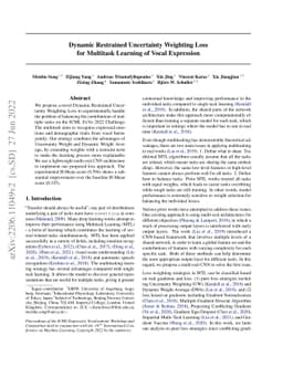 Dynamic Restrained Uncertainty Weighting Loss for Multitask Learning of
  Vocal Expression