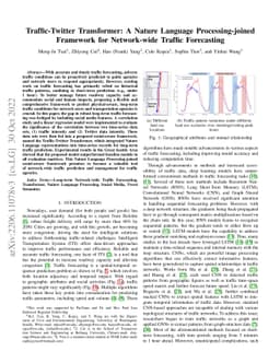 Traffic-Twitter Transformer: A Nature Language Processing-joined
  Framework For Network-wide Traffic Forecasting